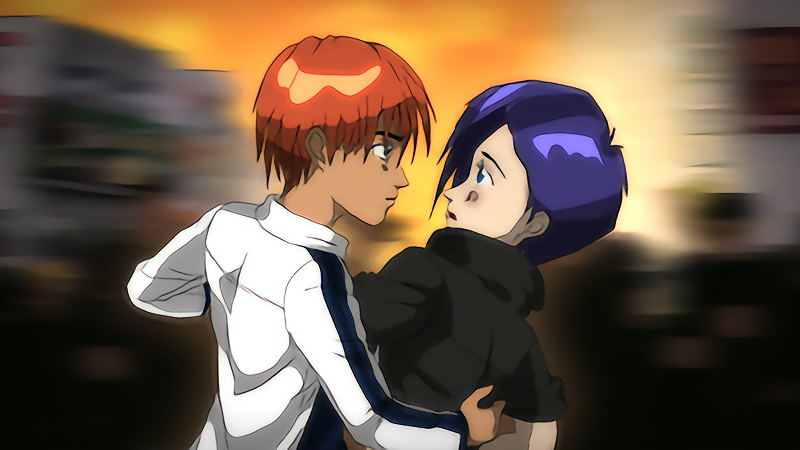 Same frame through Anime4Nerd: crisp dark outlines.